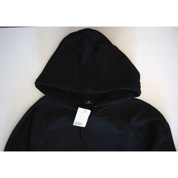 H&M Women's Sz Medium Black Oversized Fit Pullover Hoodie Sweatshirt - Picture 6 of 8